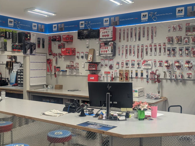 Bud's Plumbing parts counter